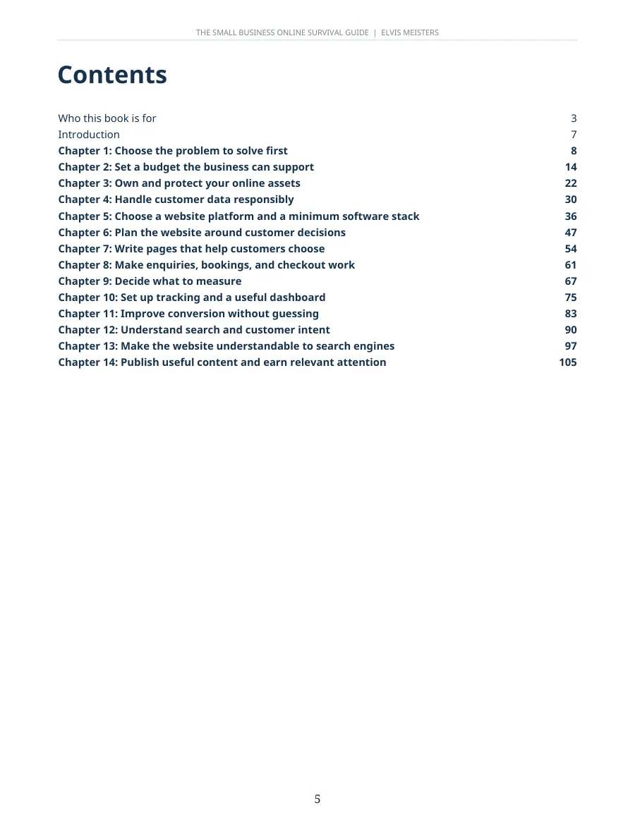 Contents page listing the Introduction and Chapters 1 to 14
