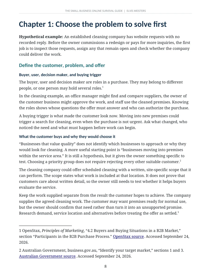 Opening page of Chapter 1, Choose the problem to solve first